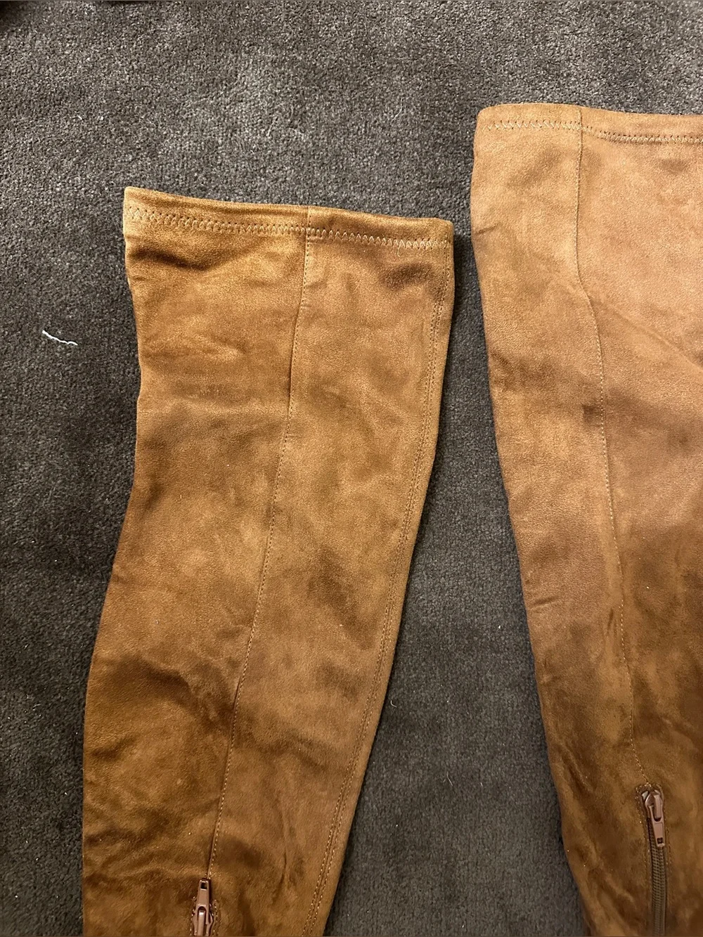 Brown Suede Knee High Boots Pointed Toe Slouchy Western Cowgirl Festival Boho